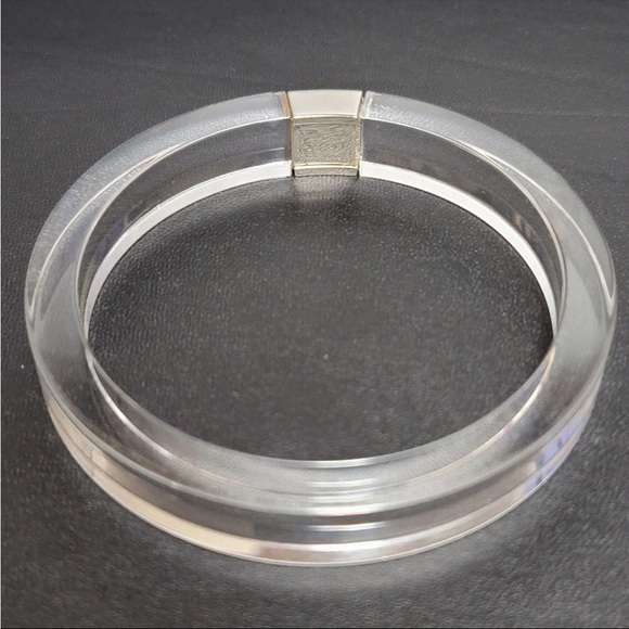 LOUIS VUITTON Nightclubber Transparent Lucite Clear Bangle Bracelet - Picture 11 of 12